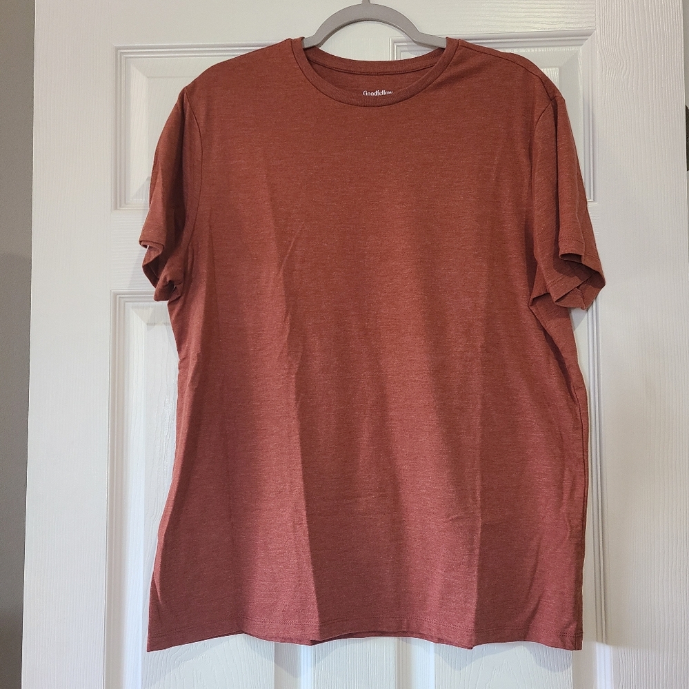 NWOT GOODFELLOW & CO Cotton Knit Rust Crew Neck T-Shirt